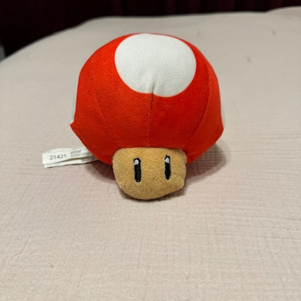Nintendo Super Mario Brothers Red Mushroom Plush Stuffie, 6"